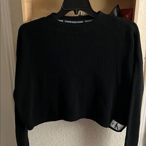 Calvin Klein Black Ribbed Crop Top